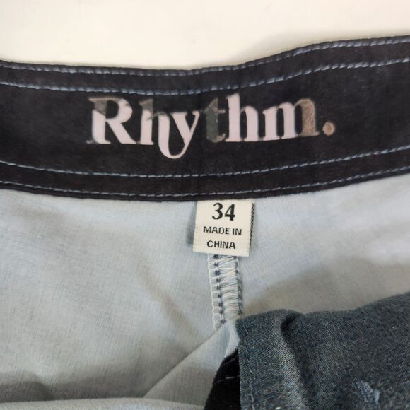 Rhythm Mens Colorblock Back Pocket Board Shorts 34 - Picture 4 of 6